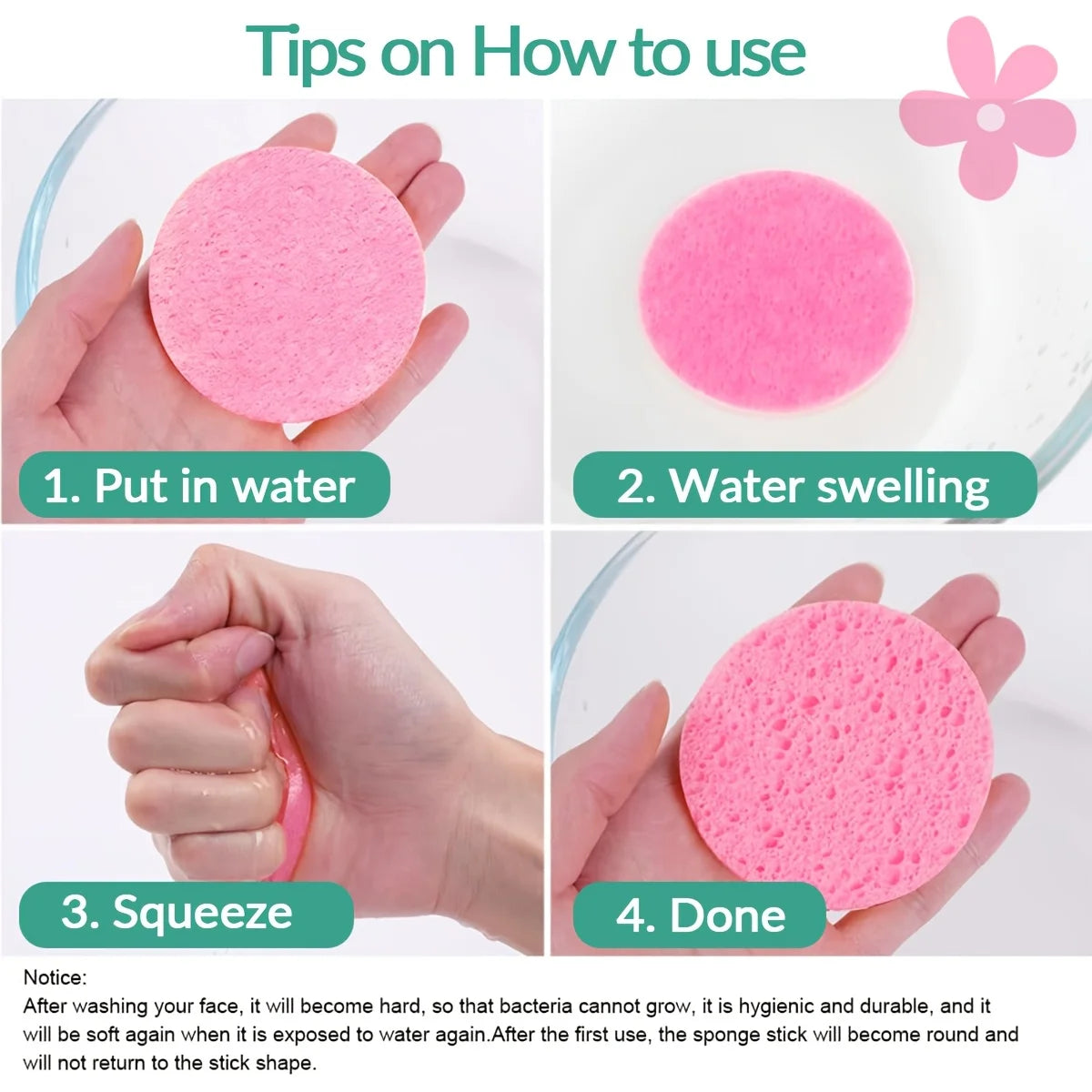 إسفنجة تنظيف الوجه المضغوطة للتقشير وإزالة المكياج | Compressed Facial Sponges Exfoliating Makeup Removal