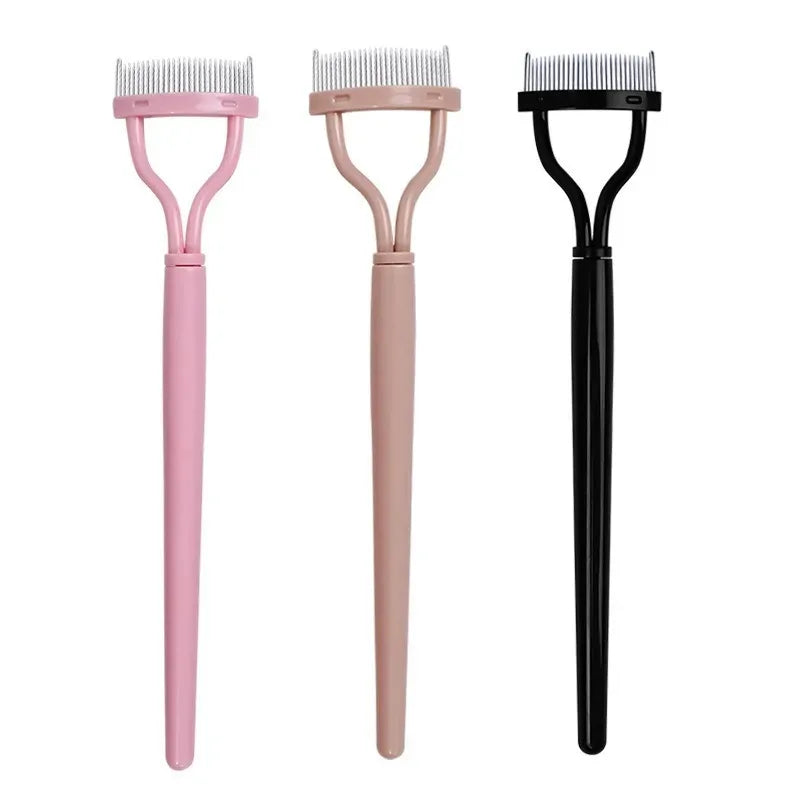 1/2Pcs Ergonomic Eyelash Comb Separator - Curved Comb Belt with Dust Cover Clear Root Styling Tool for Eyelashes