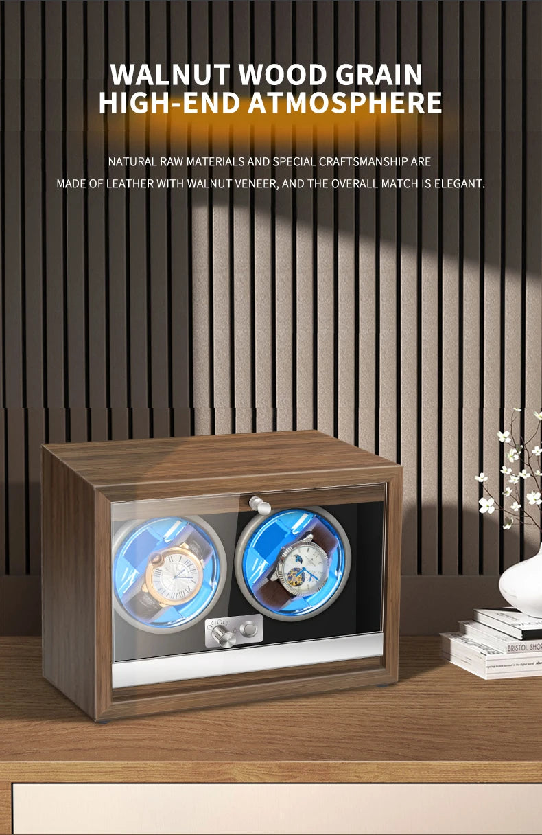 Luxury Wood Automatic Watch Winder Watches Box1 2 3 4 Slots With Japanese Marlboro Movement Watch Cabinet Clock Storage Box