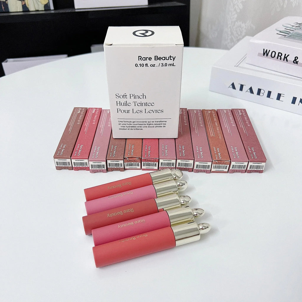 بلش وجلوس شفاه Rare Beauty مشرق وأنيق مع علبة | Rare Beauty Blush Lip Gloss Brightening Silky Contour Makeup