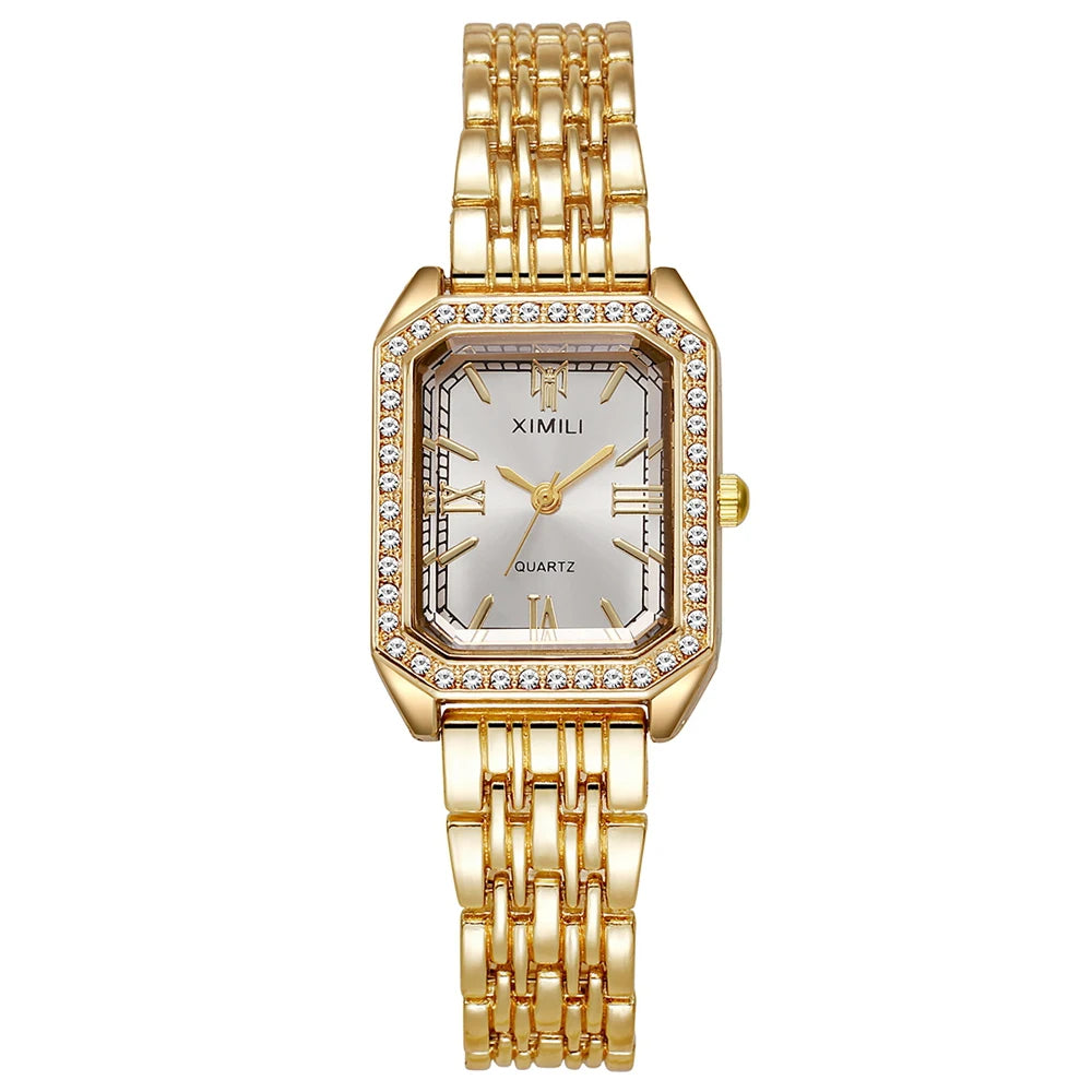 Luxury Women Watches Fashion Square Watch Rhinestone Casual Quartz Watch Ladies Clock Watch Relogio Feminino Wristwatch Women