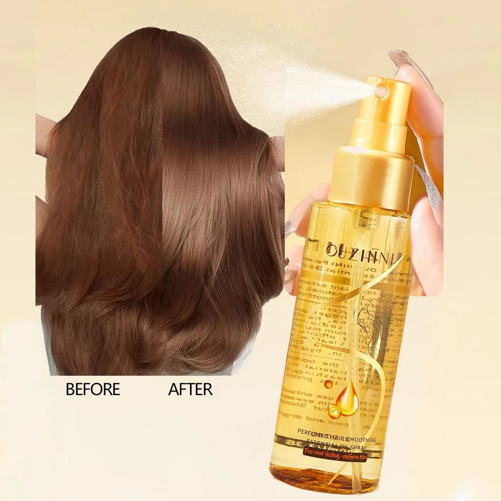 سبراي زيت الشعر المغذي بعمق يزيد اللمعان ويرمم التلف برائحة عطرية | Deep Nourishing Hair Oil Spray Luster Repair Damage Fragrance