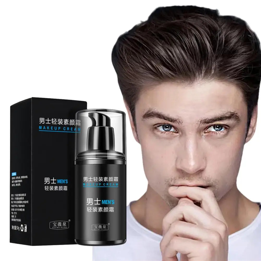 كريم مكياج طبيعي للرجال 50ج فا�نديشن مرطب ومضيق للمسام | Men's Natural Makeup Foundation Cream 50g Moisturizing Pore Minimizing