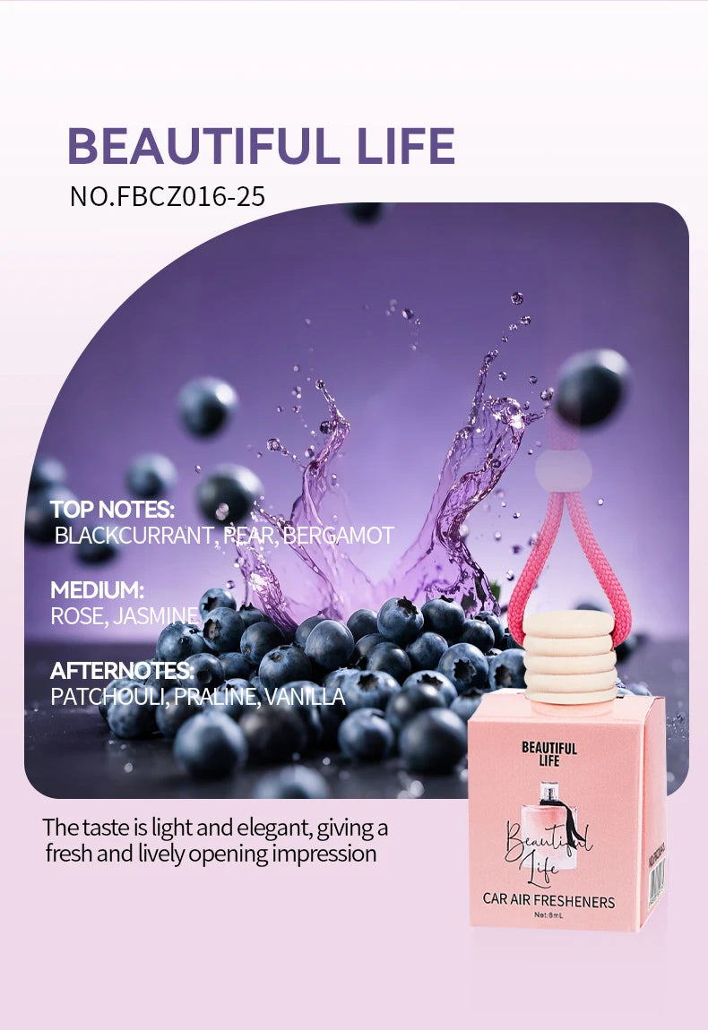 معطر سيارة وردي فاخر معلق لتعطير السيارة وتنقية الهواء | Pink Car Fragrance Pendant Interior Accessories Fresh Air Perfume