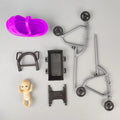 1/12 Miniature Dollhouse Accessories  Educational Toy DIY Assemble Playhouse Nursery Furniture Stroller Plastic Trolley