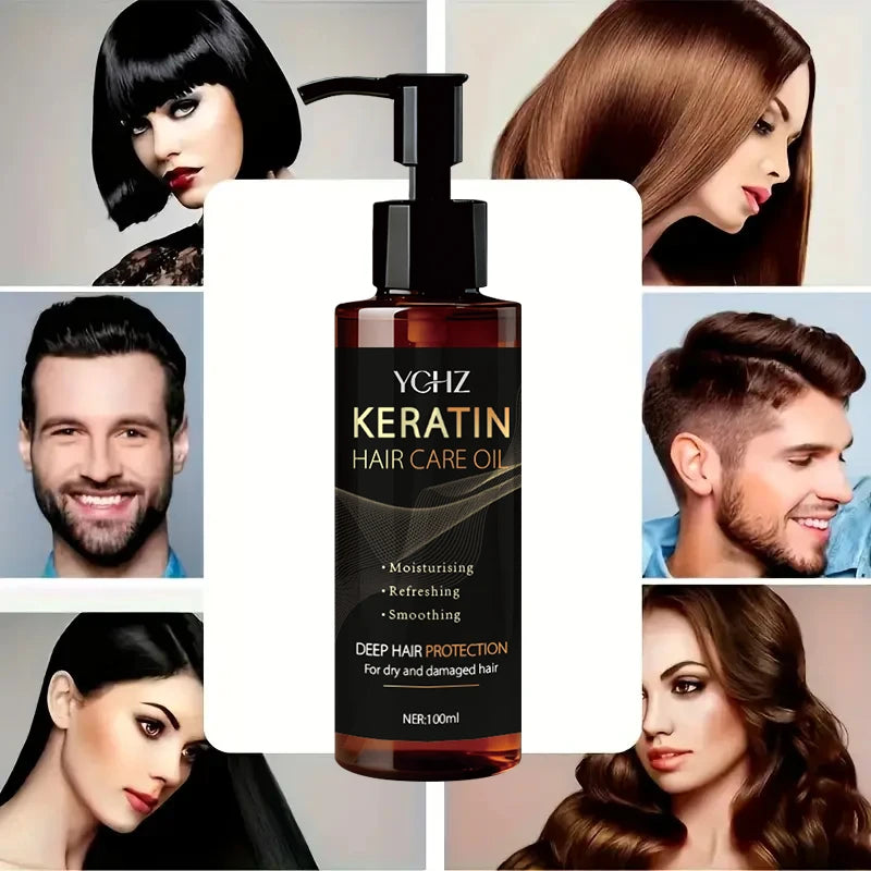 زيت كيراتين للشعر مغذي ومحمي برائحة عطرية لجميع الأنواع | Keratin Hair Oil Nourishing Moisturizing Shiny Smooth Charming Fragrance