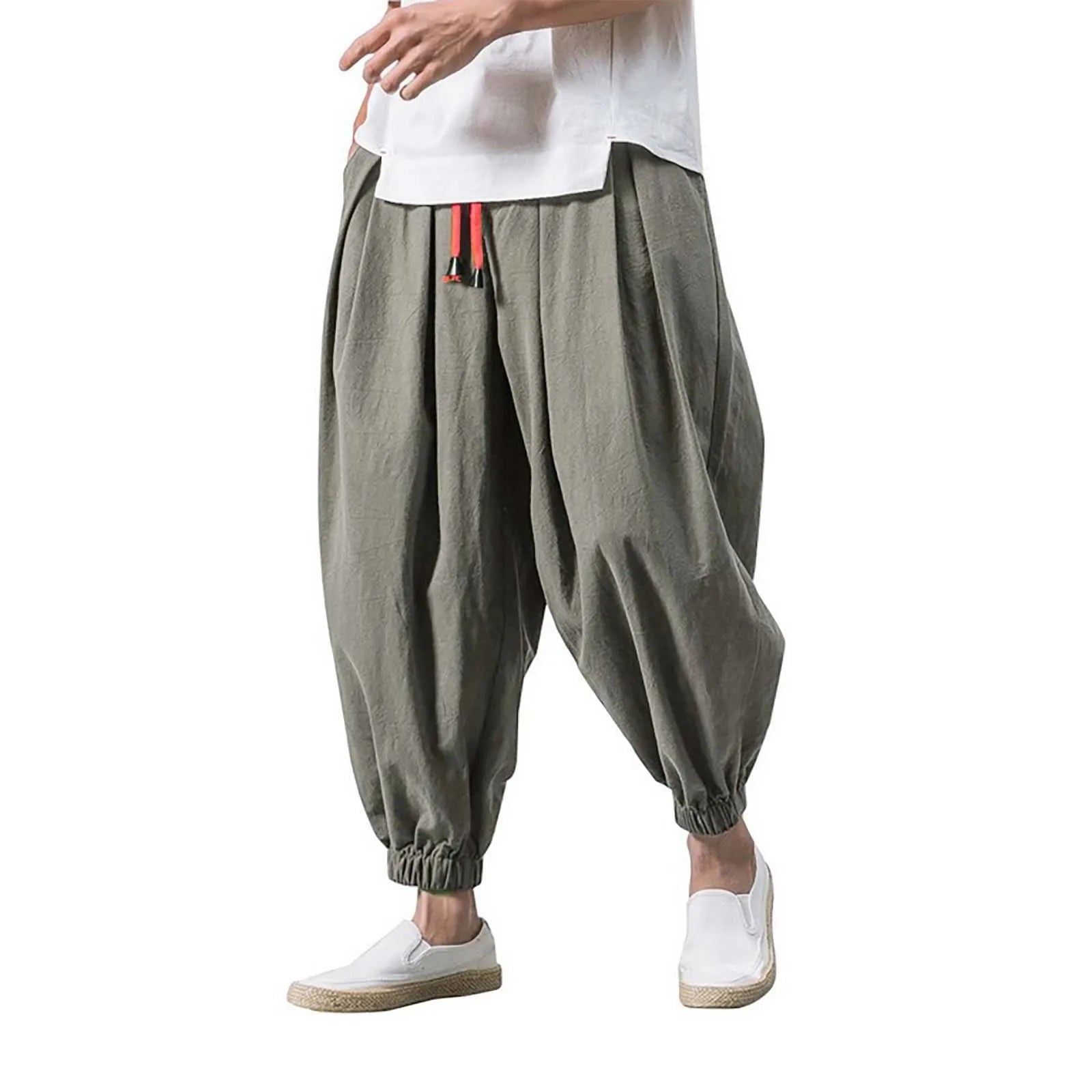 Fashion Harem Pants Men Hiphop Baggy Wide Leg Pants Streetwear Oversized Casual Sweatpants Harajuku Japanese Trousers Male 2025