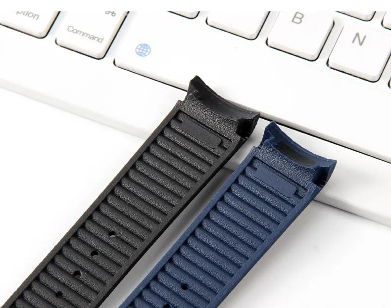 Rubber strap For Omega New Seamaster 300 Watchband High-Quality Watch Band Folding Clasp Curved End Watches Accessories 20mm