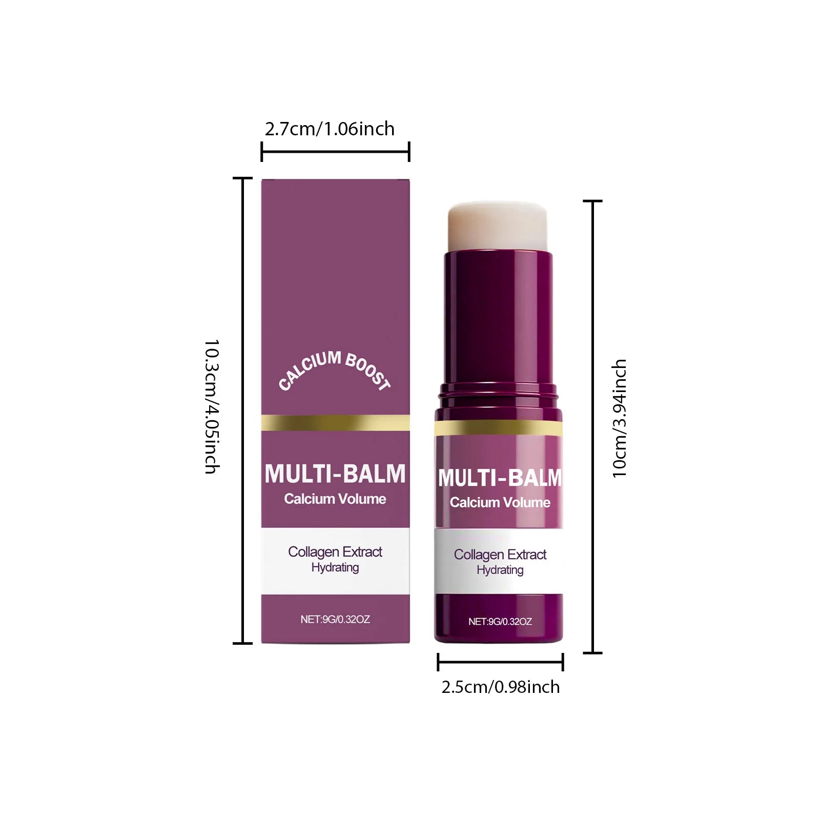 بالم كالسيوم وكولاجين متعدد الاستخدام للوجه والرقبة | Calcium Collagen Multi Balm Stick Hydrating Glow Face Neck Portable