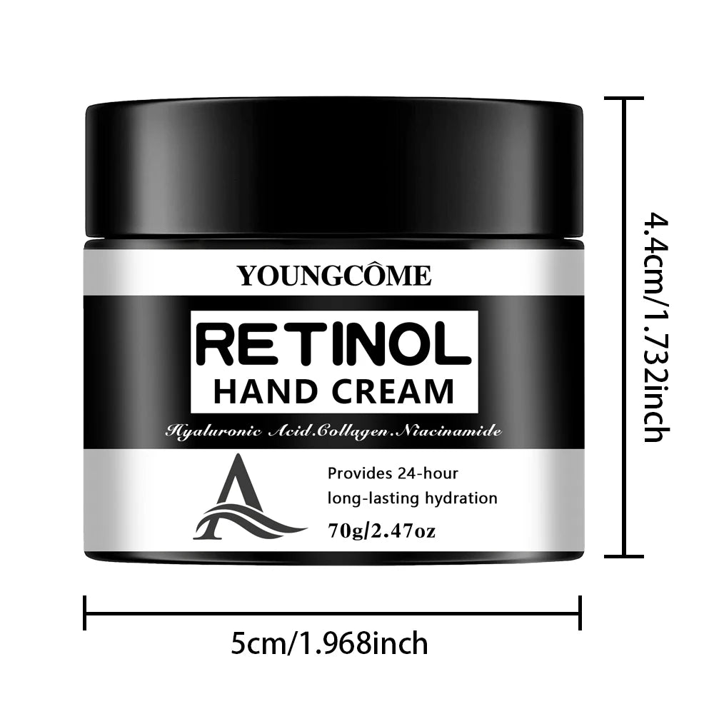 كريم يدين بالريتينول وحمض الهيالورونيك والكولاجين | YOUNGCOME Retinol Hand Cream Hyaluronic Acid Collagen 24H Hydrating