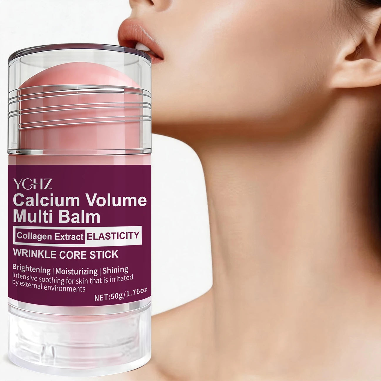 Collagen Facial Care Stick: a Multi-Functional Product That Combines Lip Balm, Eye Cream, Neck Cream, Primer, and Facial Moisturizer, Offering Hydrating and Firming Benefits, Suitable for All Skin Types