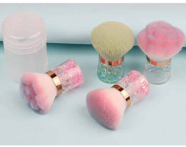 Nail Art Mushroom Rose Head Brush Remove Nail Dust Brush Polish Powder Cleaning Tool Beauty Makeup Brushes Manicure Accessories