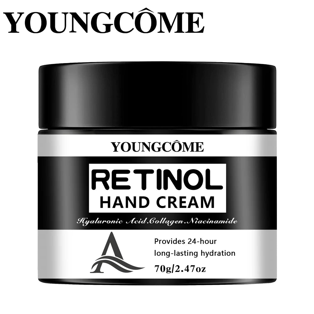 كريم يدين بالريتينول وحمض الهيالورونيك والكولاجين | YOUNGCOME Retinol Hand Cream Hyaluronic Acid Collagen 24H Hydrating