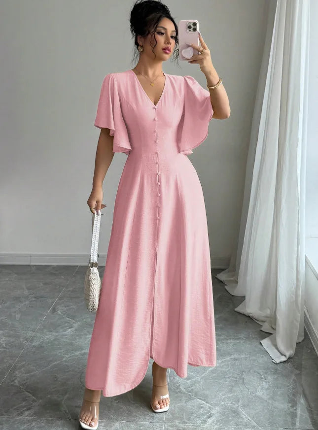 2026 Early Spring New French Casual Elegant Dress With Button Design, Slim-fit Party Dress, Tea Break Dress For Women Party Sexy