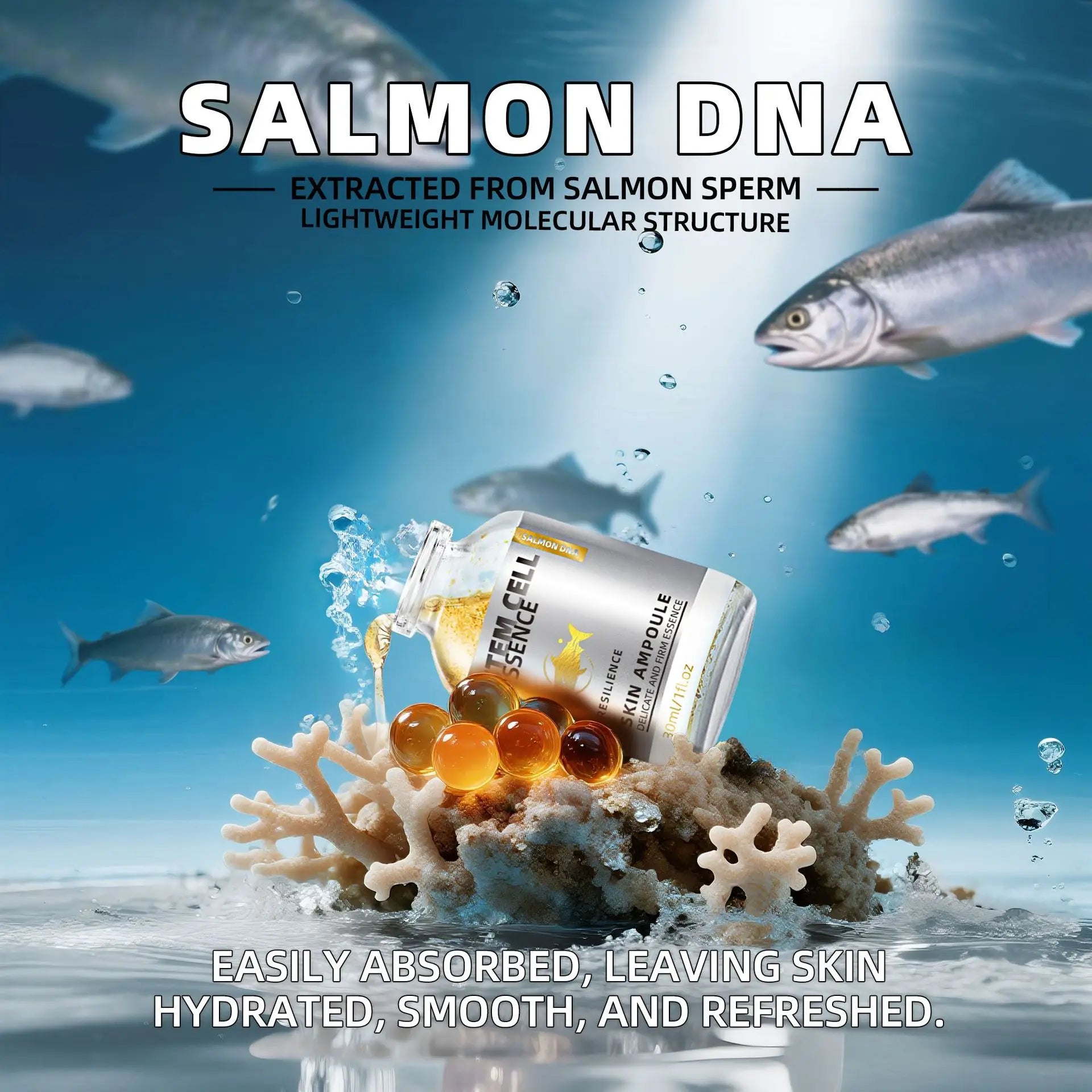 سيروم أمبولة حمض نووي سالمون PDRN ونياسيناميد للترطيب والإشراق | Salmon DNA Ampoule PDRN Niacinamide Deep Hydration Radiance Serum