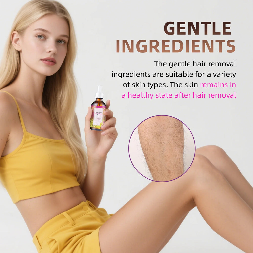 زيت تثبيط نمو الشعر الطبيعي 60مل بالجوجوبا واللوز | Natural Hair Growth Inhibitor Oil 60ml Jojoba Almond Smooth Skin