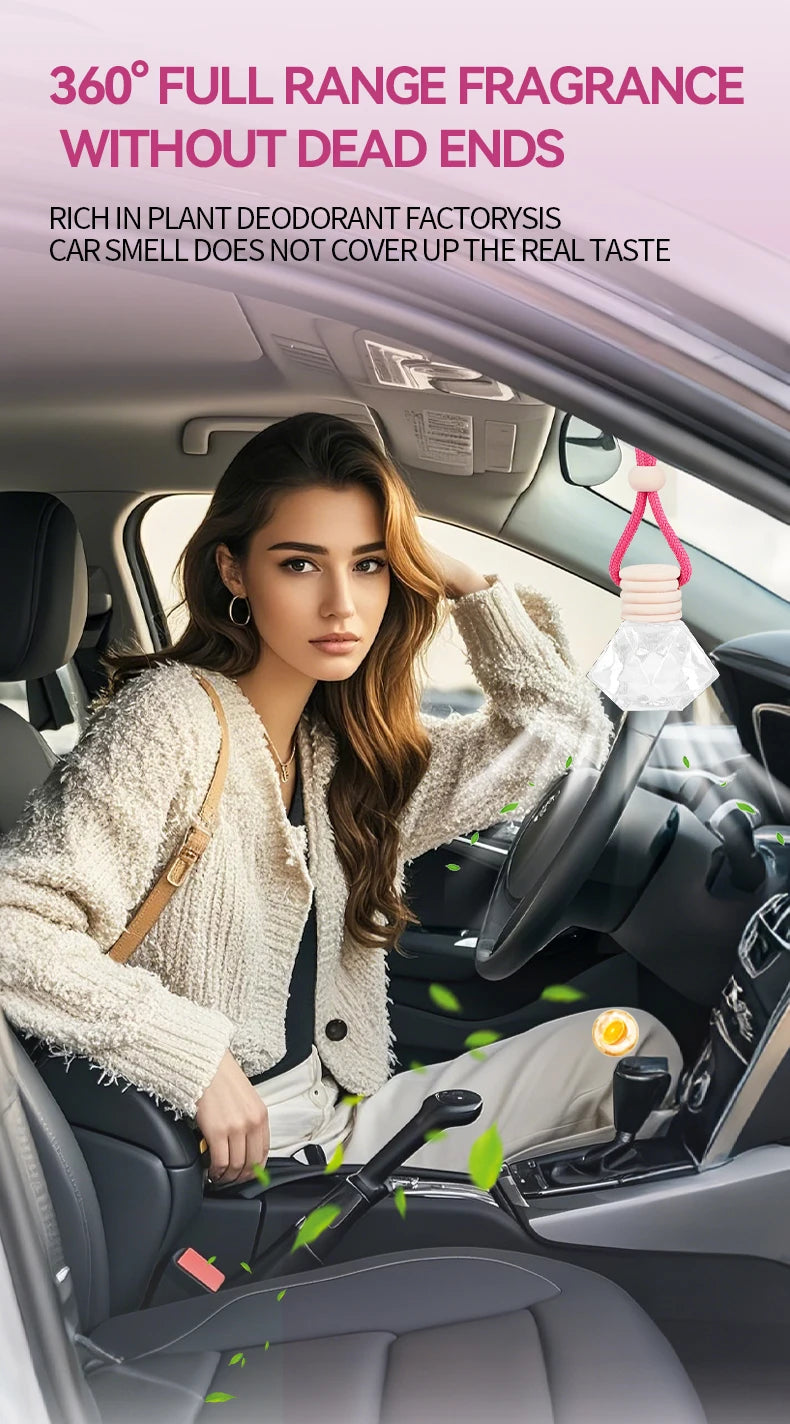 معطر سيارة وردي فاخر معلق لتعطير السيارة وتنقية الهواء | Pink Car Fragrance Pendant Interior Accessories Fresh Air Perfume
