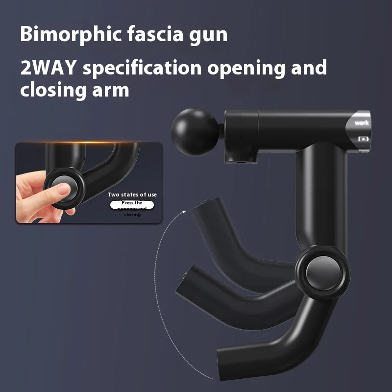 Deep Muscle Massage Gun Folding Fascia Gun Electric Percussion Pistol Massager For Body Neck Back Leg Fitness Tool 32 Levels