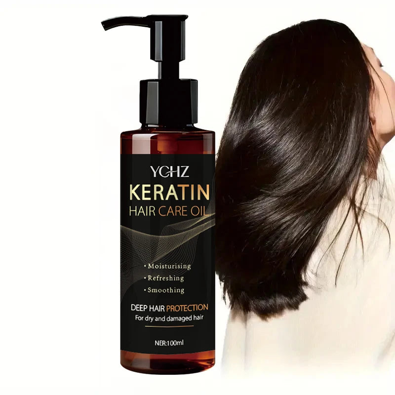 زيت كيراتين للشعر مغذي ومحمي برائحة عطرية لجميع الأنواع | Keratin Hair Oil Nourishing Moisturizing Shiny Smooth Charming Fragrance