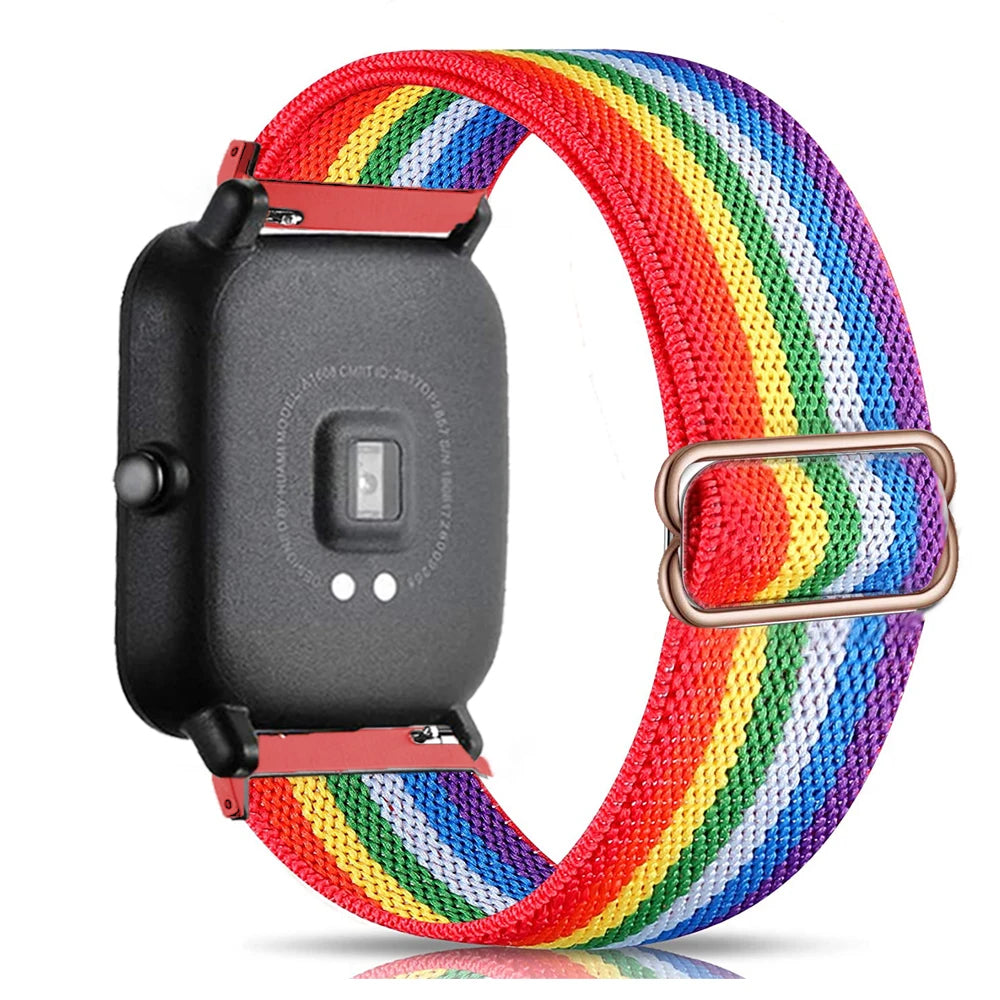 20mm/22mm band For Amazfit GTS 4 /2/2e/3/Mini/GTR 4/3/Pro/GTR2/47mm/42mm/stratos Nylon Elastic Watch Bracelet Amazfit bip strap