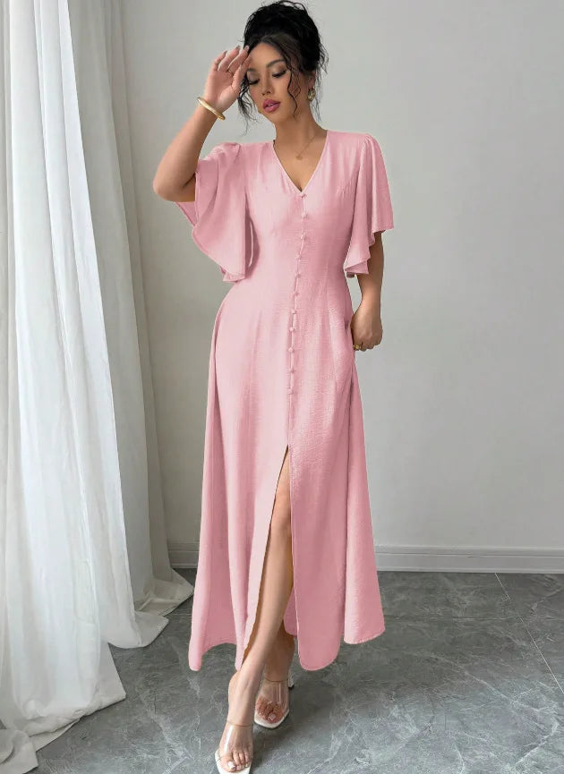 2026 Early Spring New French Casual Elegant Dress With Button Design, Slim-fit Party Dress, Tea Break Dress For Women Party Sexy