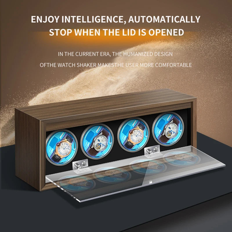 Luxury Wood Automatic Watch Winder Watches Box1 2 3 4 Slots With Japanese Marlboro Movement Watch Cabinet Clock Storage Box