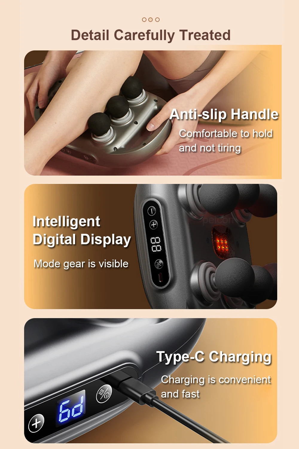 Fascia Massage Gun High Frequency Muscle Massager Gun Body Back Waist Shoulder Massage Machine 16 Heads Professional Fascia Gun