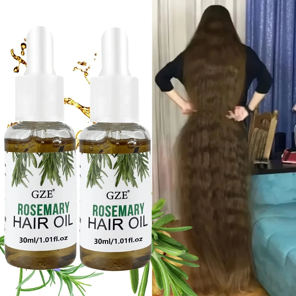 زيت الروزماري GZE لنمو الشعر لجميع أنواع الشعر | GZE Rosemary Oil Hair Growth All Types Straight Waves Chemically Treated