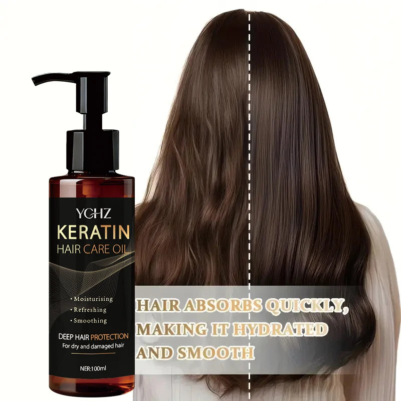 زيت كيراتين للشعر مغذي ومحمي برائحة عطرية لجميع الأنواع | Keratin Hair Oil Nourishing Moisturizing Shiny Smooth Charming Fragrance