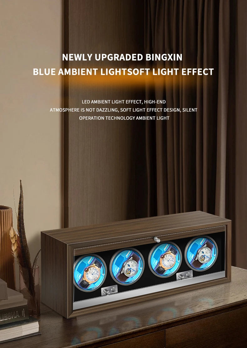 Luxury Wood Automatic Watch Winder Watches Box1 2 3 4 Slots With Japanese Marlboro Movement Watch Cabinet Clock Storage Box