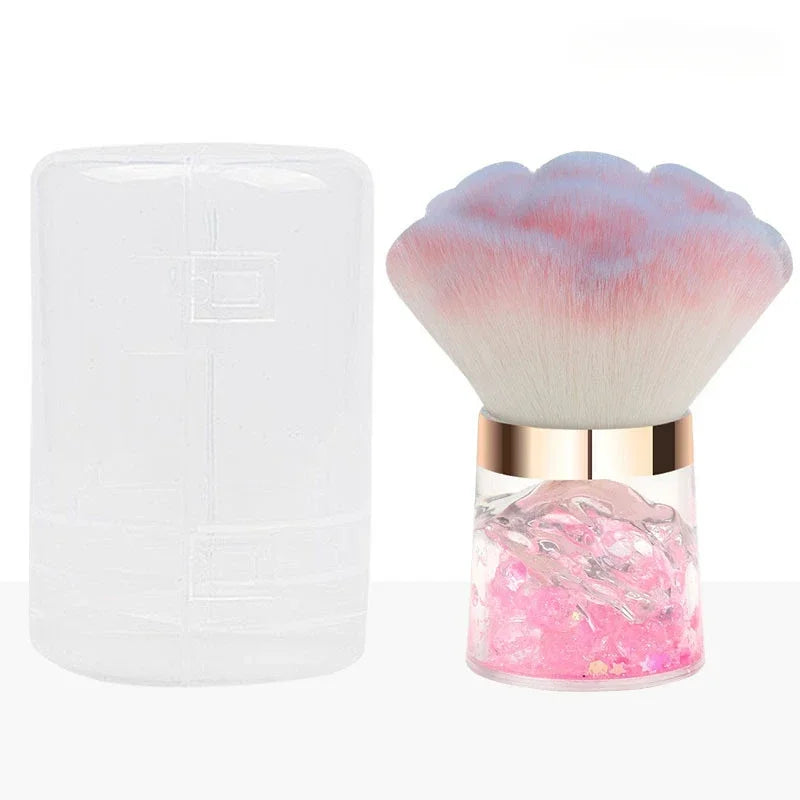 Nail Art Mushroom Rose Head Brush Remove Nail Dust Brush Polish Powder Cleaning Tool Beauty Makeup Brushes Manicure Accessories