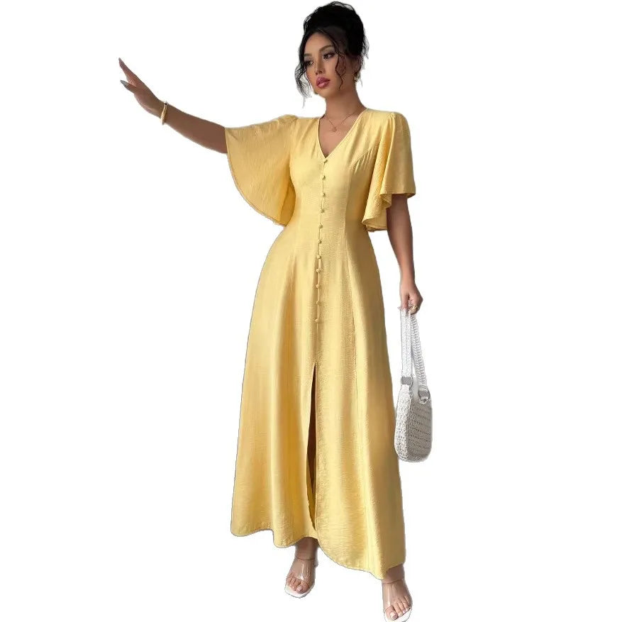 2026 Early Spring New French Casual Elegant Dress With Button Design, Slim-fit Party Dress, Tea Break Dress For Women Party Sexy