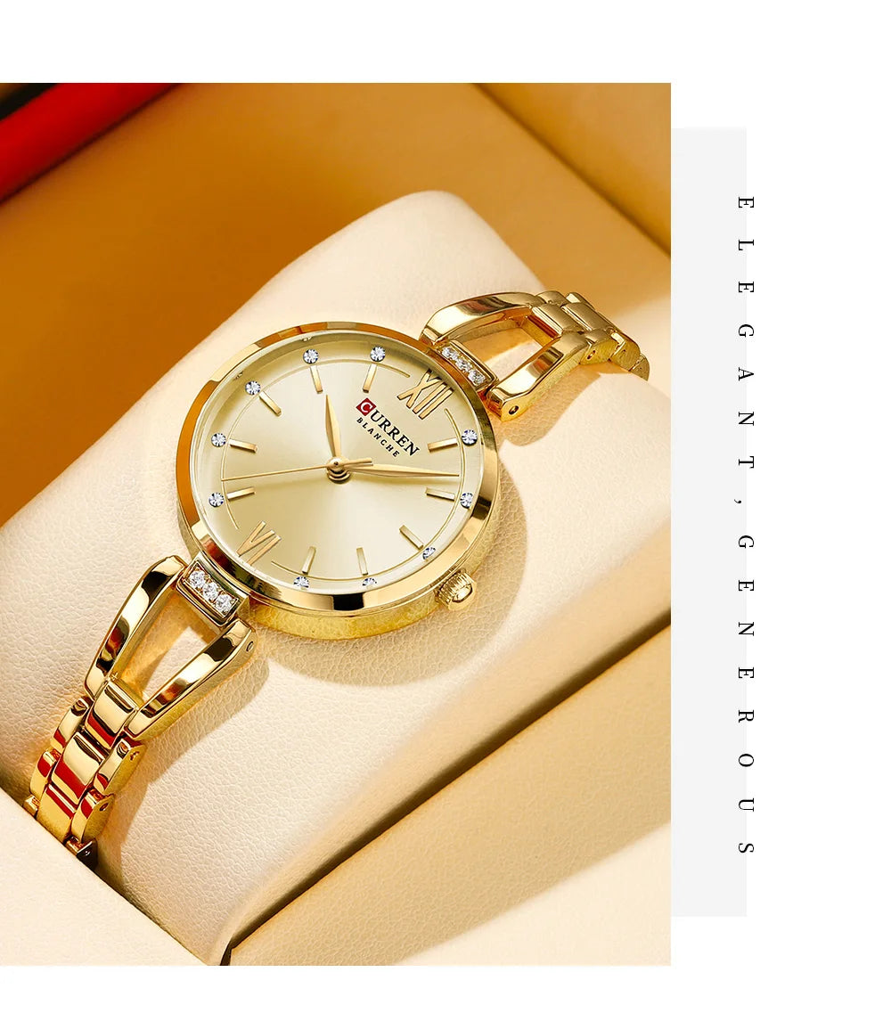 CURREN Brand Retro Quartz Watch Classic Roman Scale Ladies Bracelet Watches Women High Quality Wristwatch Vintage Female Clock