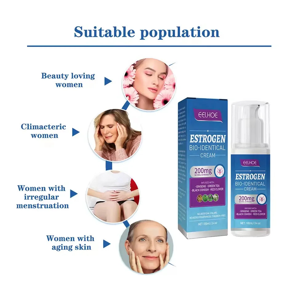 كريم توازن الإستروجين للنساء 100مل لسن اليأس وتوازن الجسم | Estrogen Relief Cream Women 100ml Menopause Soothing Body Balance