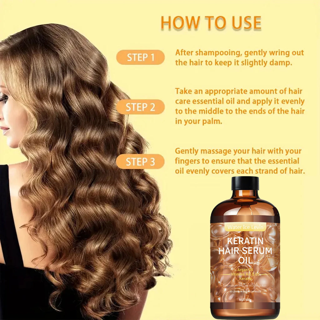 زيت عناية الشعر يرمم الجذور ويملأ المسام ويغذي بعمق | Hair Care Essential Oil Repairs Roots Fills Cuticles Nourishes Dry Hair