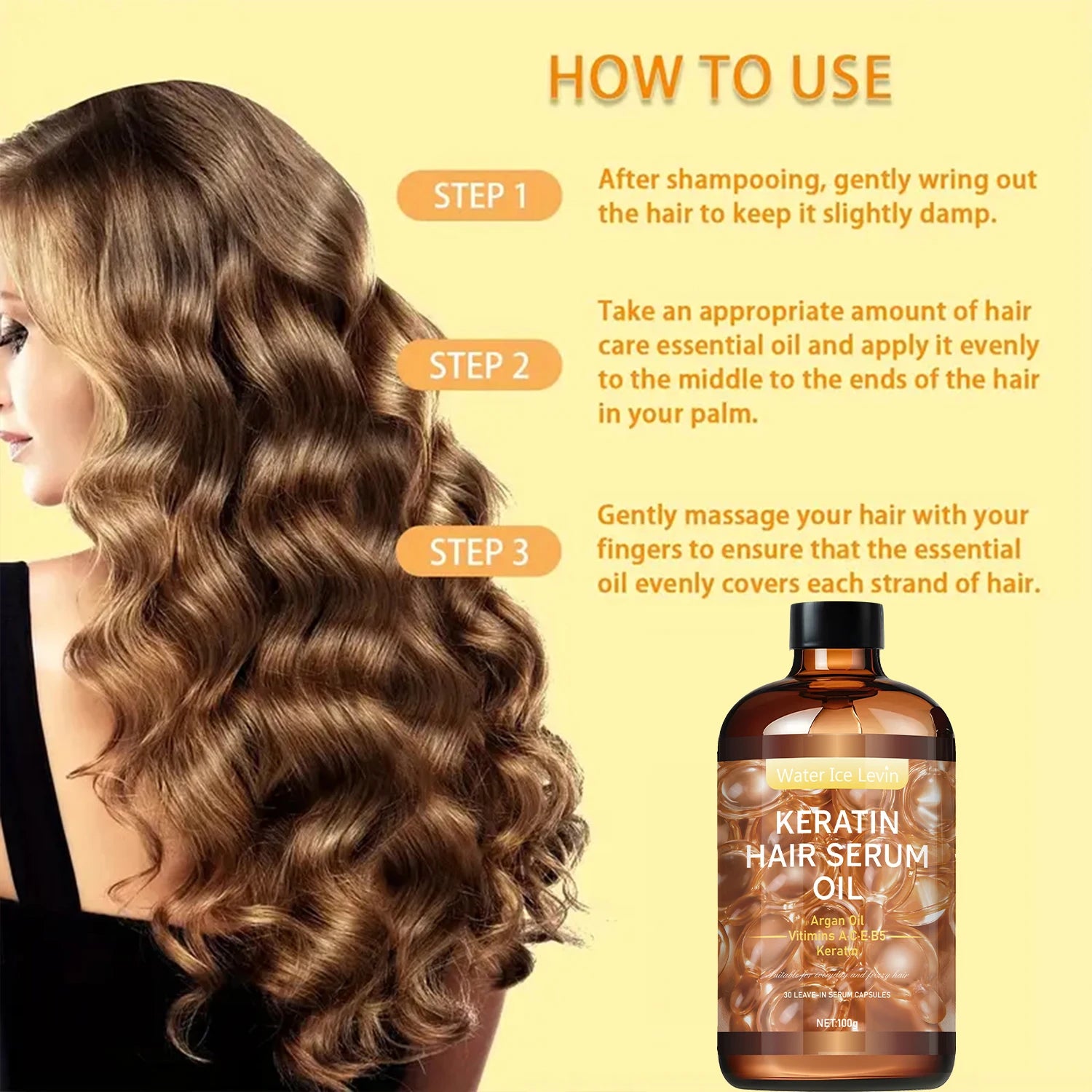 زيت عناية الشعر يرمم الجذور ويملأ المسام ويغذي بعمق | Hair Care Essential Oil Repairs Roots Fills Cuticles Nourishes Dry Hair