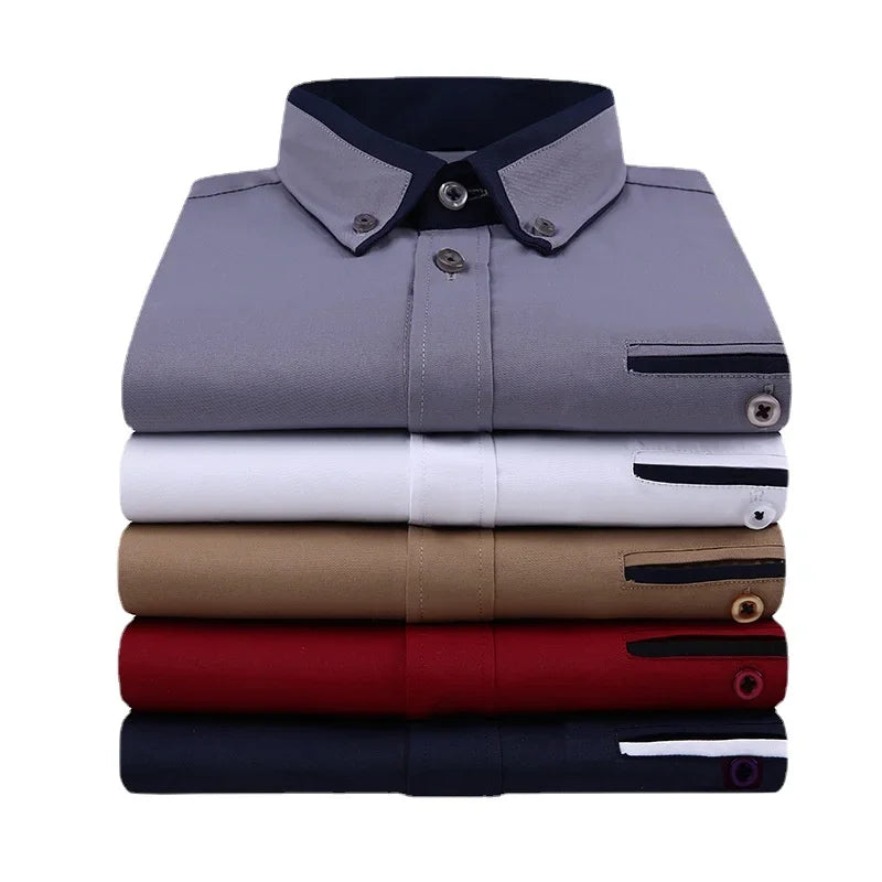 Quality Men's Summer Short Sleeve Printed Dress Shirts Comfortable Button-down Collar Standard-fit Casual Blouse Tops Shirt