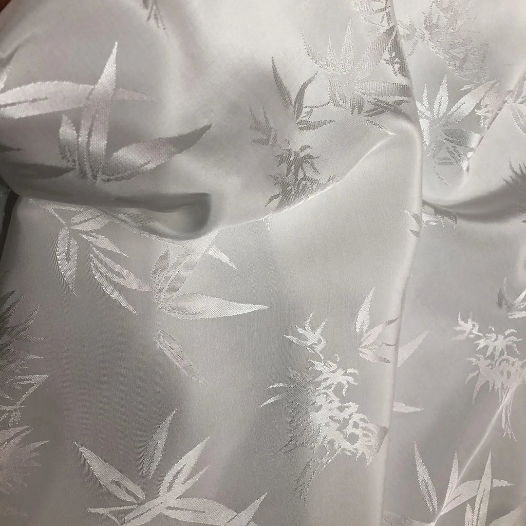 Bamboo Leaf Pattern Green Jacquard Fabric Rayon By Meter for Cheongsam Hanfu Sewing Fashion Chinese Style Cloth Plain Breathable