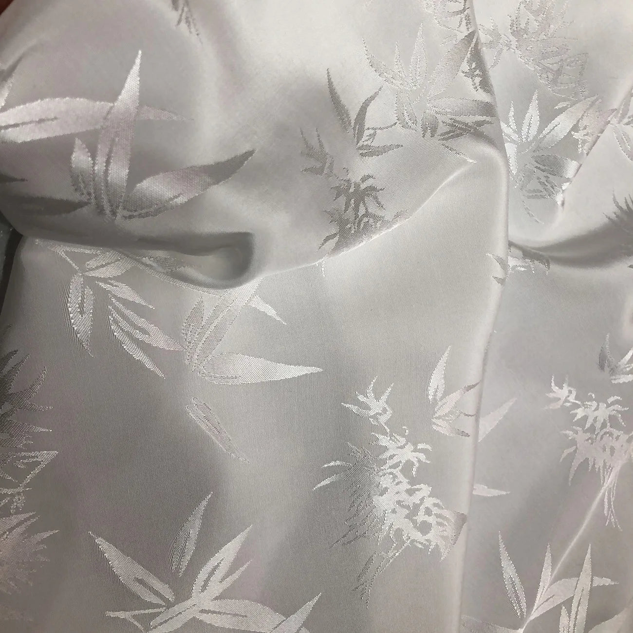 Bamboo Leaf Pattern Green Jacquard Fabric Rayon By Meter for Cheongsam Hanfu Sewing Fashion Chinese Style Cloth Plain Breathable