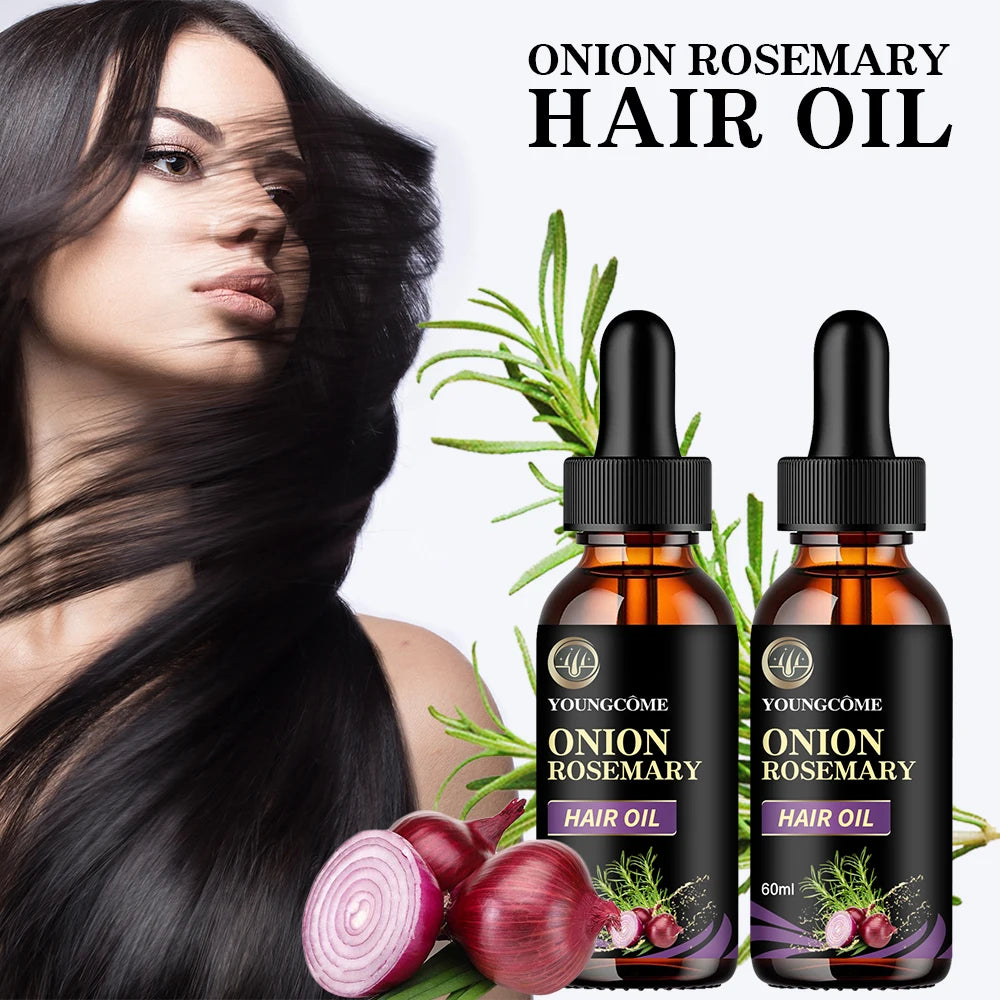 زيت عناية الشعر بالبصل والروزماري والنعناع مغذي ومقوي | Hair Care Oil Onion Rosemary Peppermint Nourishing Split Ends Organic