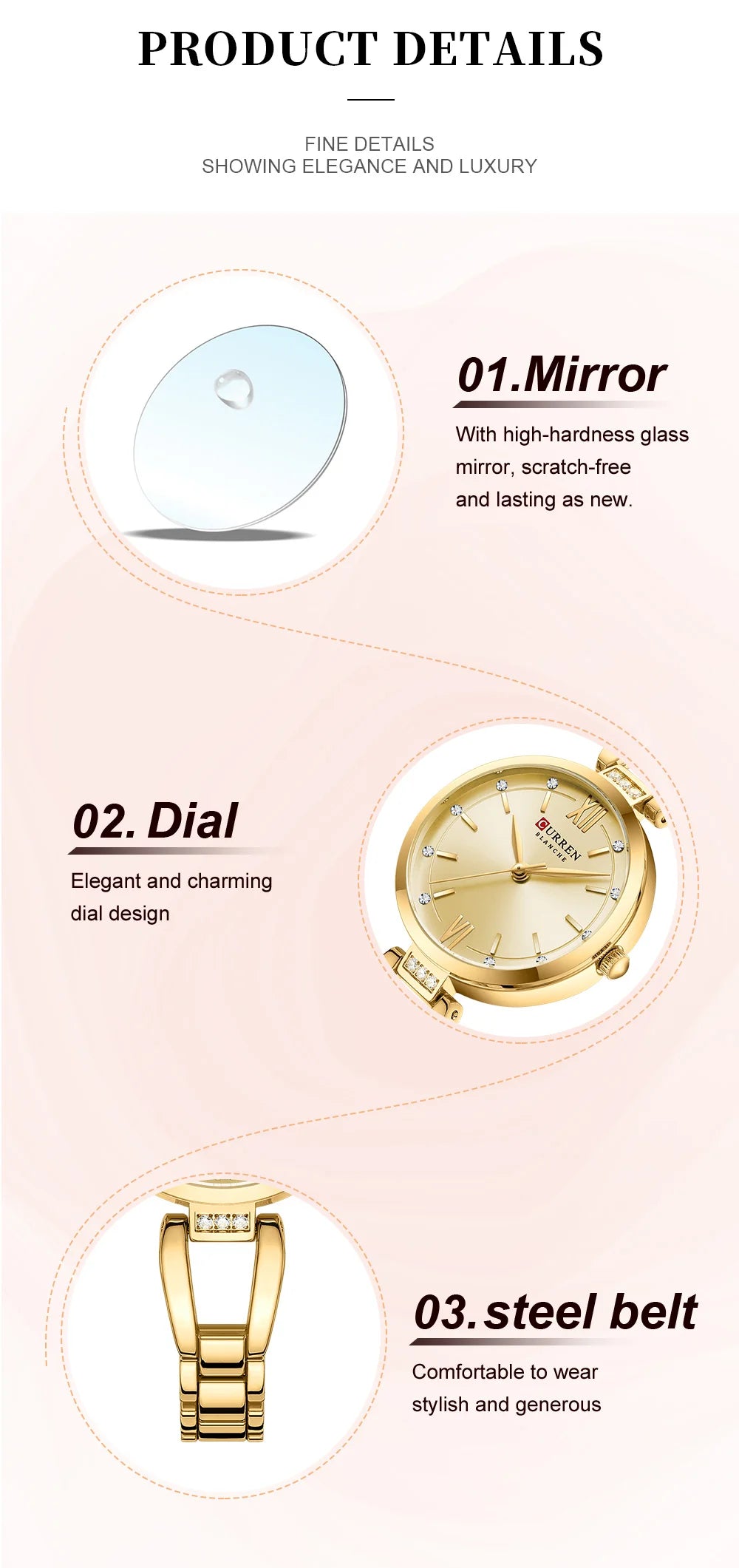 CURREN Brand Retro Quartz Watch Classic Roman Scale Ladies Bracelet Watches Women High Quality Wristwatch Vintage Female Clock