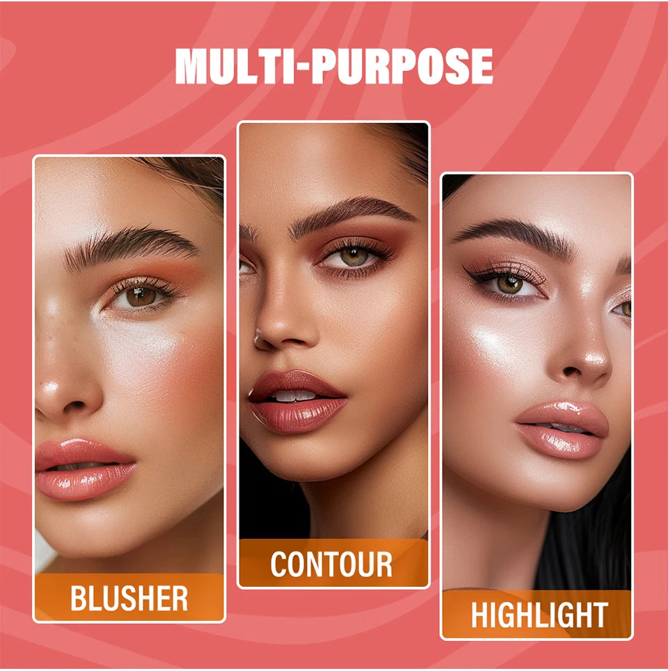 Bronzer Blush Highlights Palette&Brush Makeup Contour Sticks Cosmetics Contouring for Face Shading Palette Powder