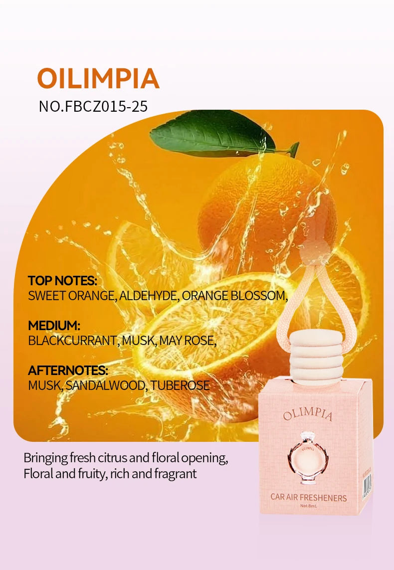 معطر سيارة وردي فاخر معلق لتعطير السيارة وتنقية الهواء | Pink Car Fragrance Pendant Interior Accessories Fresh Air Perfume