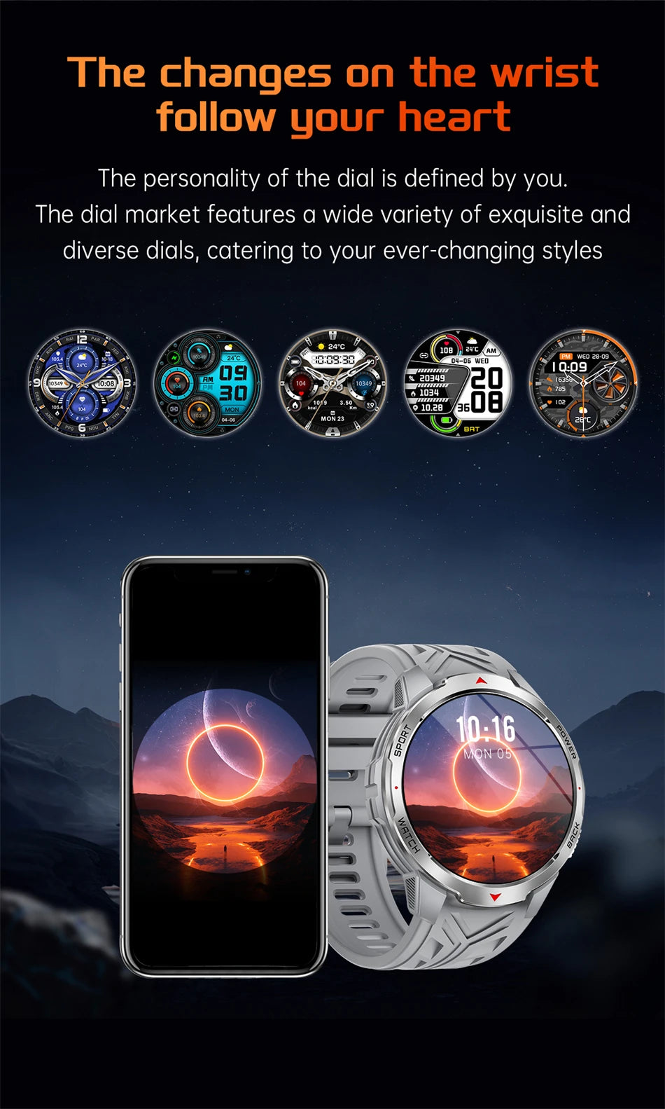 LIGE 1100mAh Large Battery Smart Watch 1.7" Full Screen Touch Bluetooth Smartwatch Men Sleep Heart Rate Monitor Compass Watches