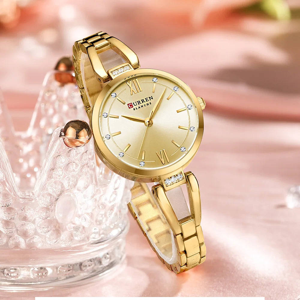 CURREN Brand Retro Quartz Watch Classic Roman Scale Ladies Bracelet Watches Women High Quality Wristwatch Vintage Female Clock