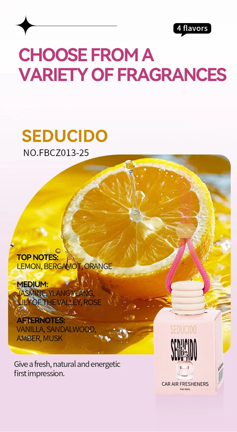 معطر سيارة وردي فاخر معلق لتعطير السيارة وتنقية الهواء | Pink Car Fragrance Pendant Interior Accessories Fresh Air Perfume